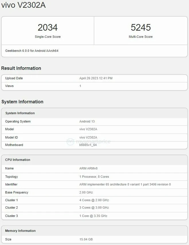 iQOO Neo8 Pro 现身 Geekbench，首发搭载天玑9200+处理器，16GB RAM+Android 13