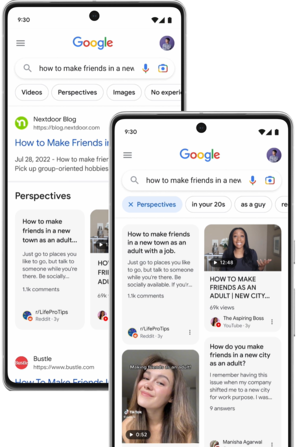 Google搜寻加入Perspectives筛选器，提供他人观点的影片、文字内容