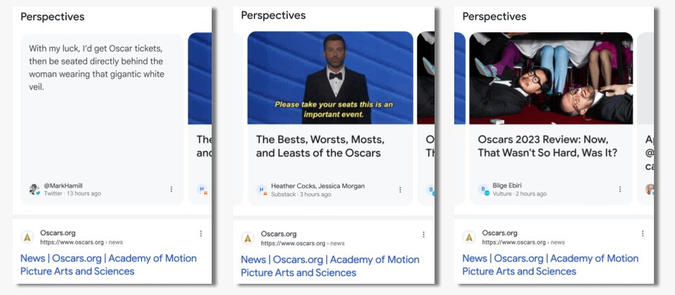 Google搜寻加入Perspectives筛选器，提供他人观点的影片、文字内容
