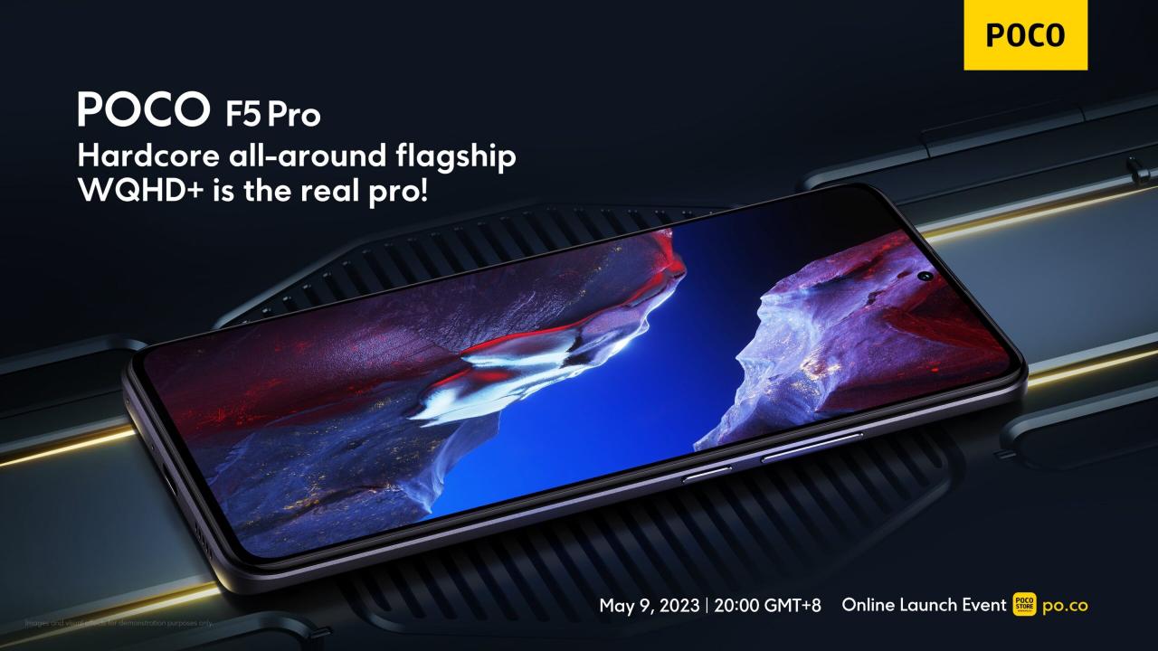 POCO F5 Pro 新机官方预热：采用 WQHD+ 居中打孔直屏，5 月 9 日发布