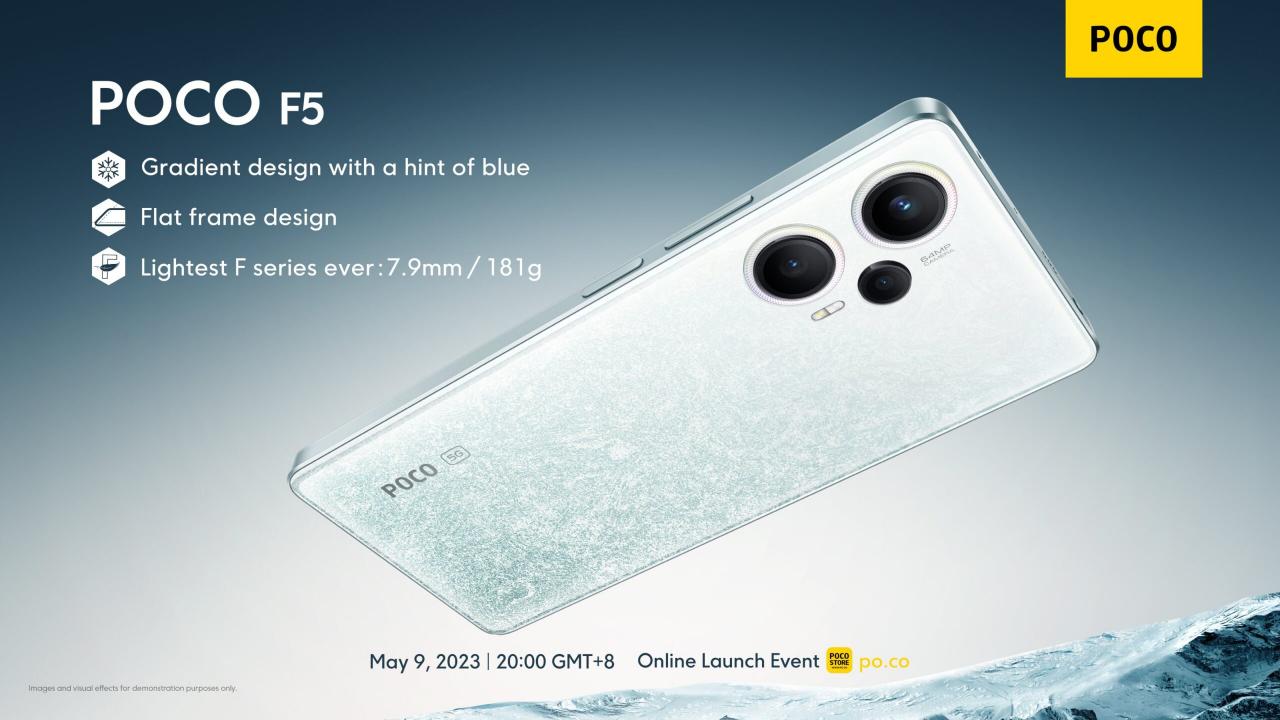 POCO F5 Pro 新机官方预热：采用 WQHD+ 居中打孔直屏，5 月 9 日发布