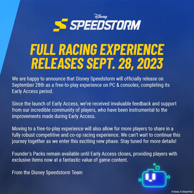 Disney Speedstorm将于 9 月作为免费游戏推出