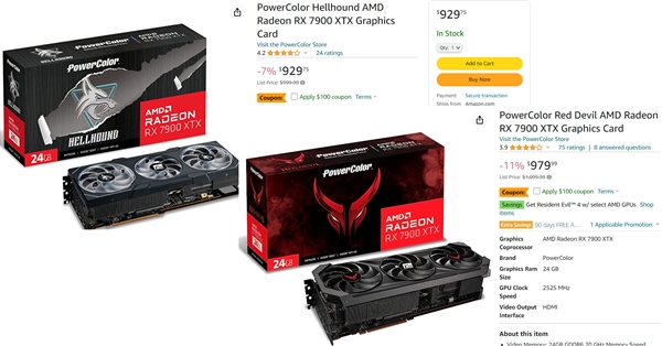 AMD RX 7900 XTX旗舰显卡价格暴跌：沦落到NVIDIA RTX 4070 Ti档次