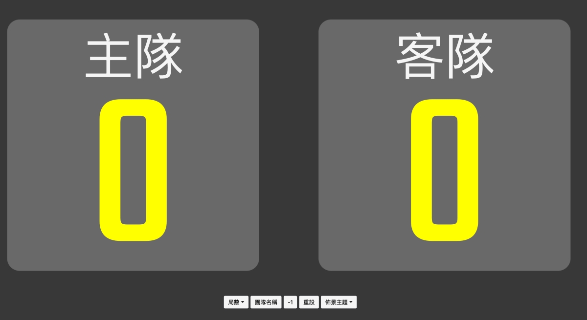 计分板 – 免安装网页版直接用，用在各种球类运动计分超方便