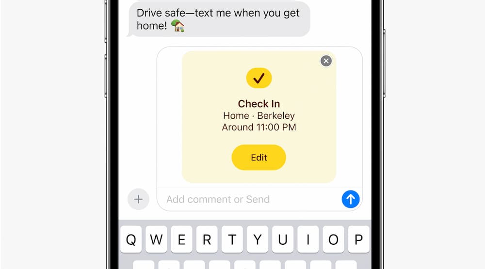 iOS 17 iMessage 安全回报 Check In