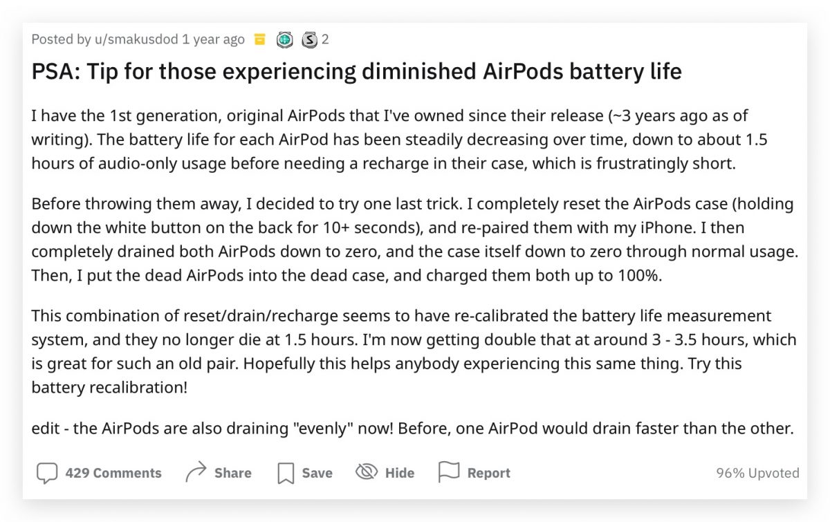 苹图解 AirPods 电量校正