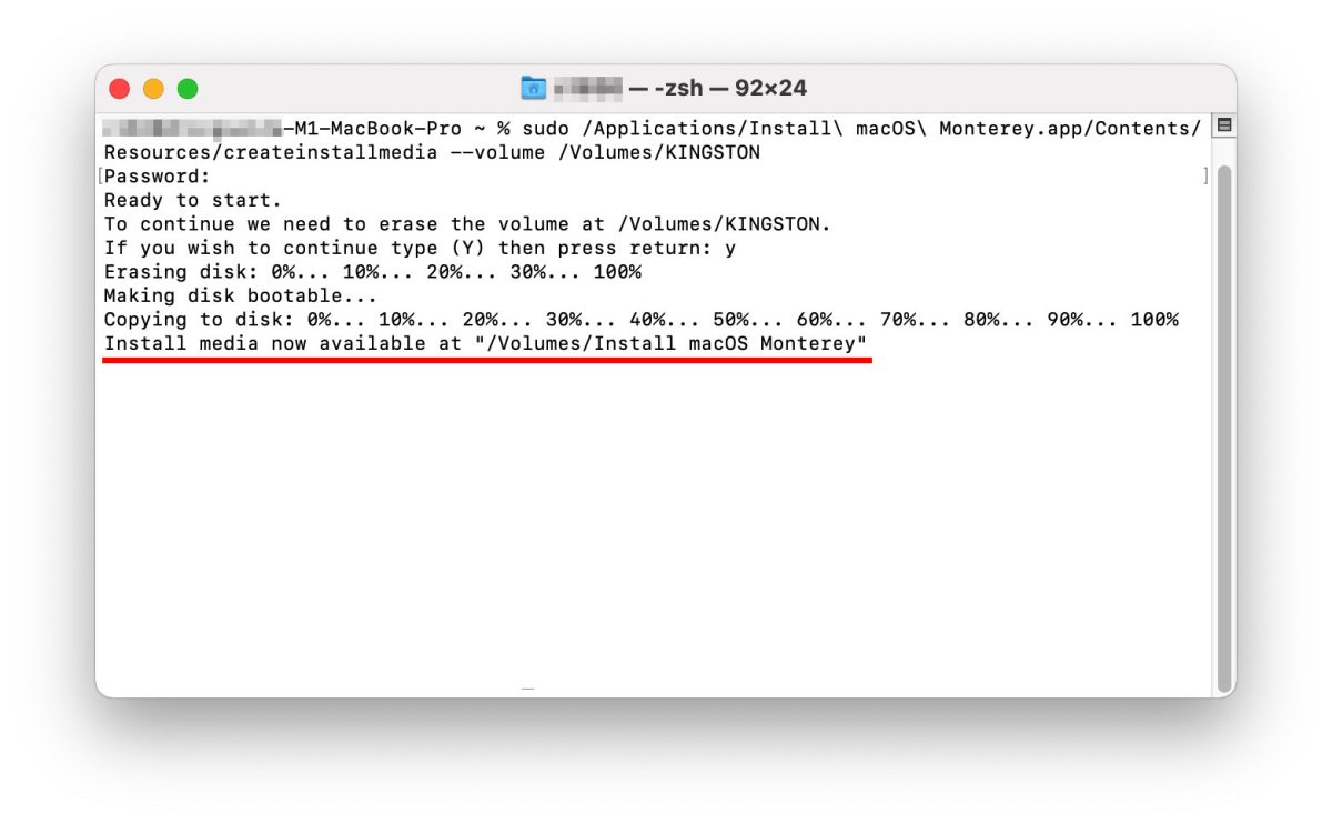 macOS 12 Monterey 安装 随身碟