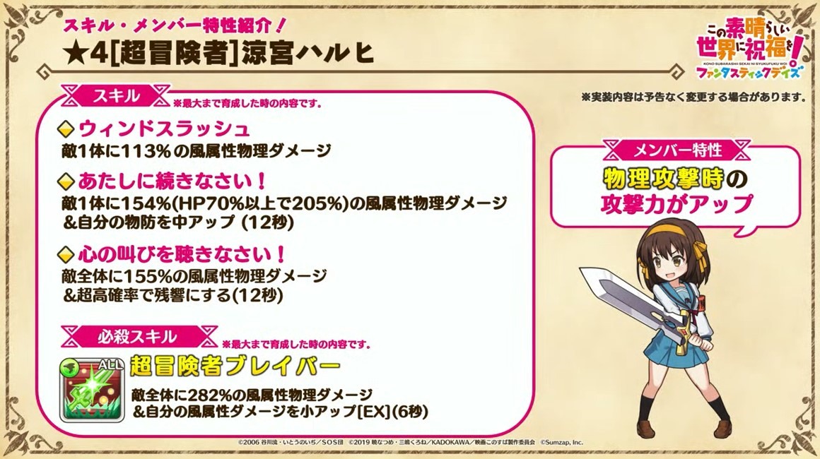 《美好世界 FD》x《涼宮春日的憂鬱》合作詳情公開 活動將於 7 月 31 日登場