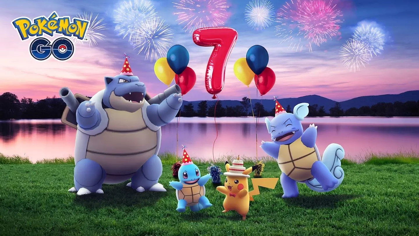 《Pokémon GO》7 周年纪念活动「派对帽卡咪龟/派对帽水箭龟」首度登场