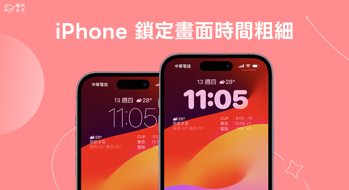 iPhone 锁定画面时间字体粗细怎么改？ iOS17 这招可更改时间粗细度