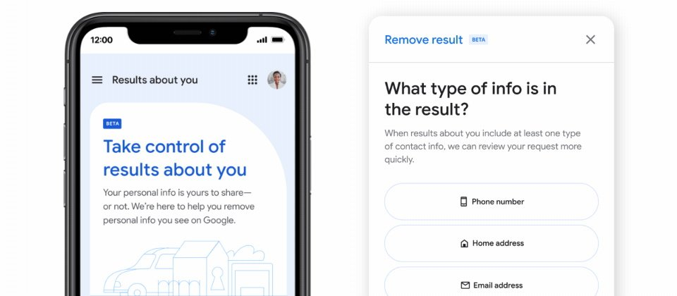 Google 允许用户要求删除包含联系人资料的搜索结果页链接