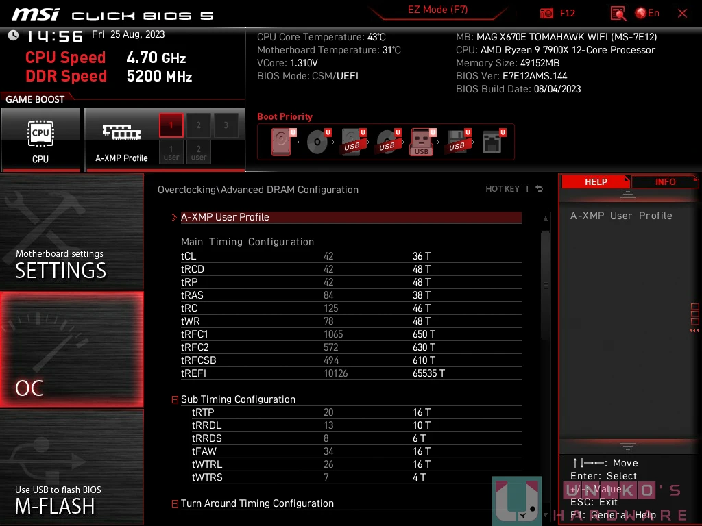 微星 AM5 HIGH-EFFICIENCY MODE 内存高效率模式 feat.MSI MAG X670E TOMAHAWK WIFI AGESA 1007C
