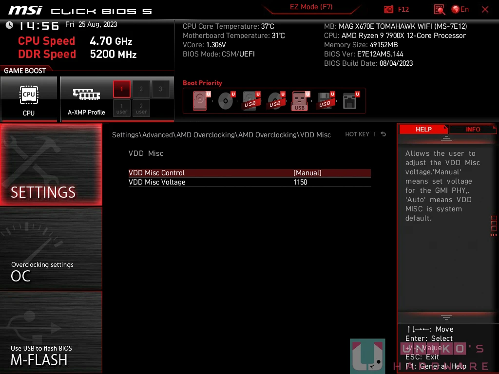 微星 AM5 HIGH-EFFICIENCY MODE 内存高效率模式 feat.MSI MAG X670E TOMAHAWK WIFI AGESA 1007C