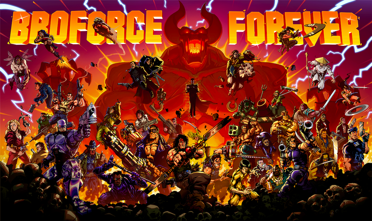 横向像素动作游戏《Broforce》免费大改版今日来袭 「Broforce Forever」6个兄贵、4大挑战等你玩
