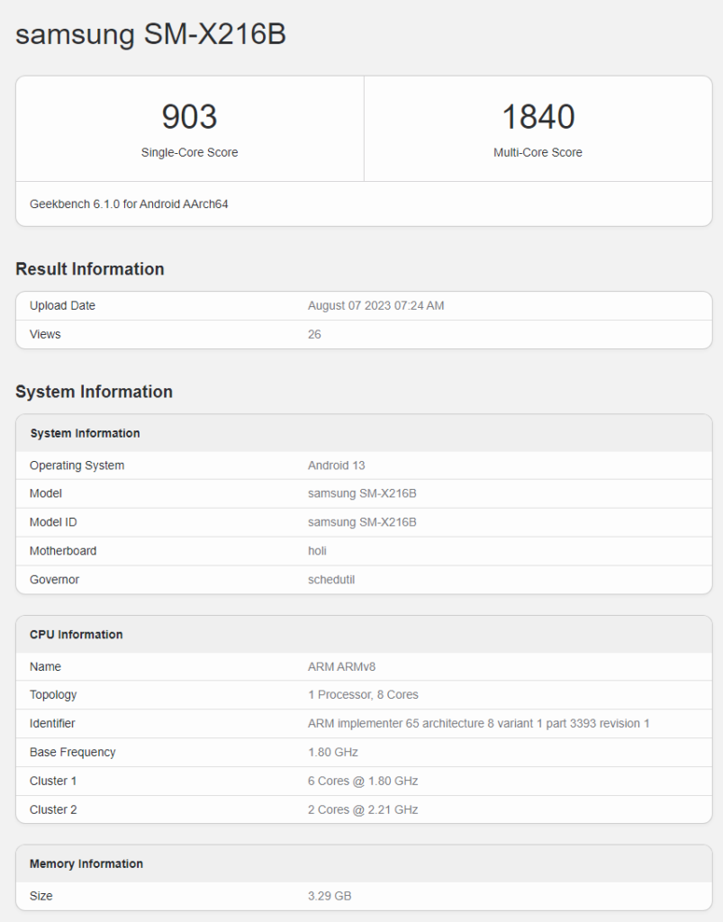 Samsung Galaxy Tab A9+曝光：搭载Snapdragon 695处理器