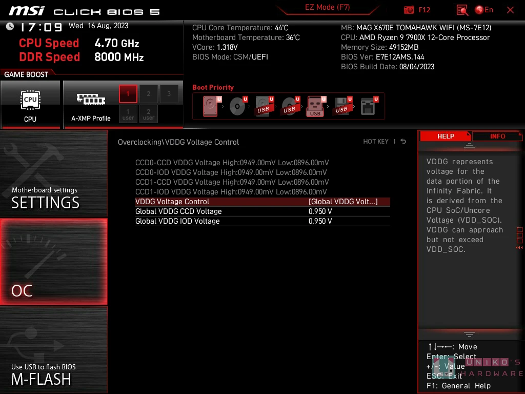 AGESA 1007C 挑战 AMD DDR5 8000 MHz 测试 feat.MSI MAG X670E TOMAHAWK WIFI