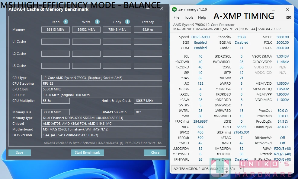 微星 AM5 HIGH-EFFICIENCY MODE 内存高效率模式 feat.MSI MAG X670E TOMAHAWK WIFI AGESA 1007C