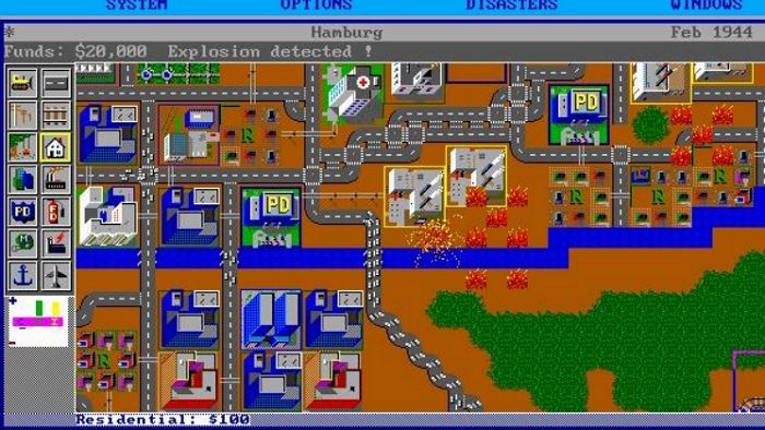 1989年的《模拟城市1》截图