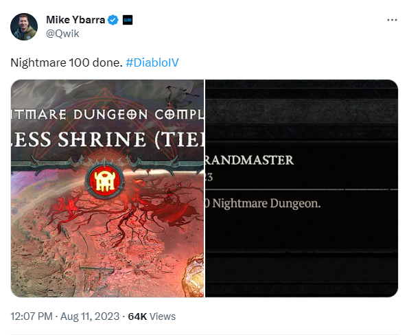 暴雪总裁打算完成《Diablo 4》战网全成就