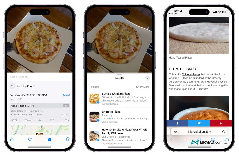 iOS17照片新功能：照片支持寻找菜色食谱