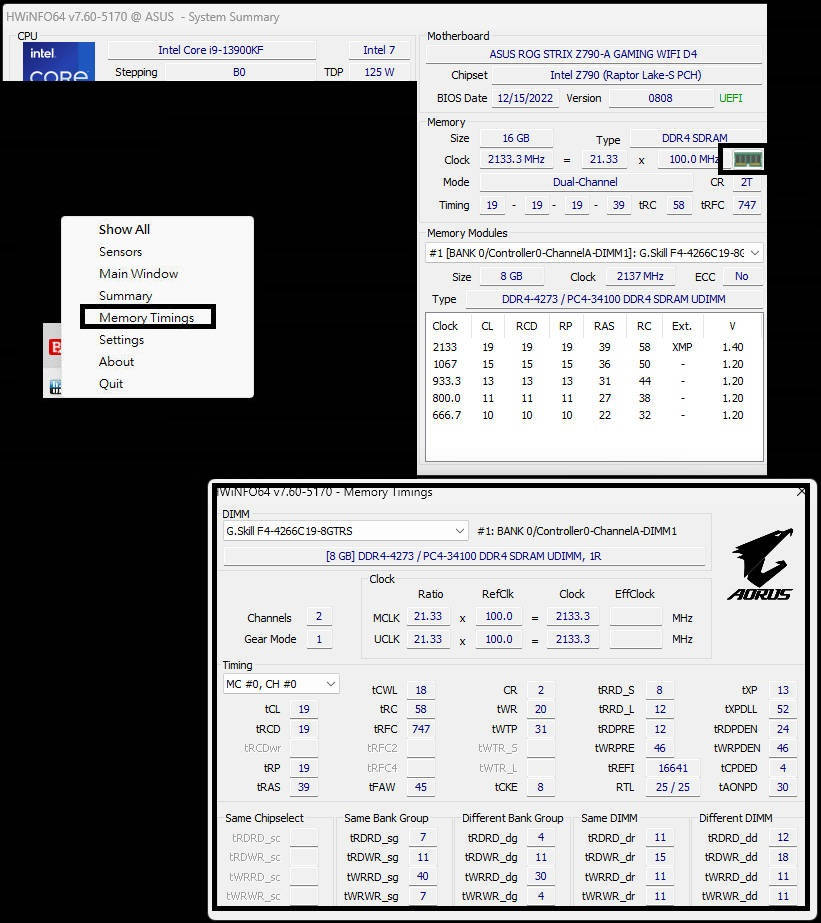 技嘉的内存时序读取软件 HWINFO MEMORY TIMINGS 面世