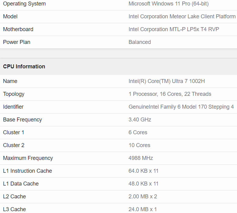 Meteor Lake 架构Intel Core 7 165H处理器首次现身Geekbench跑分数据库，分数跟i9-13900H 差不多 - 电脑王阿达