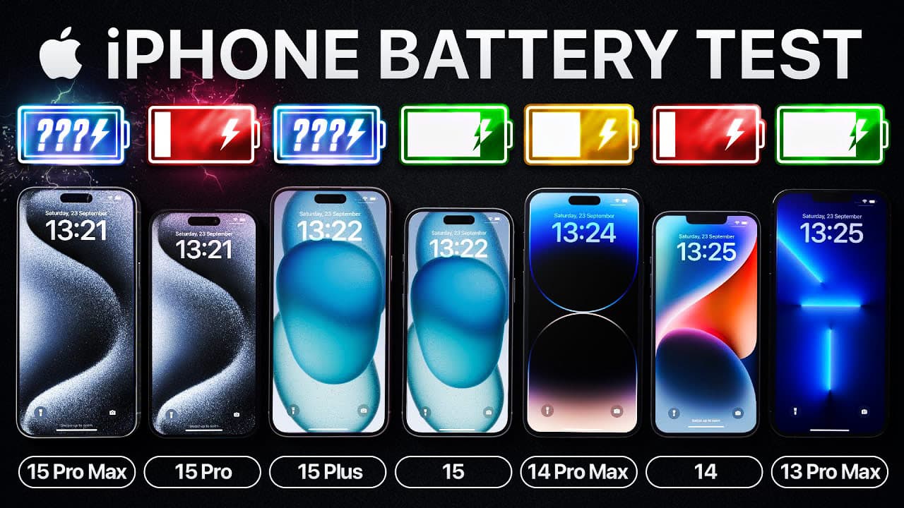 iPhone 15续航排行出炉！ 7款苹果新旧手机电池续航大洗牌