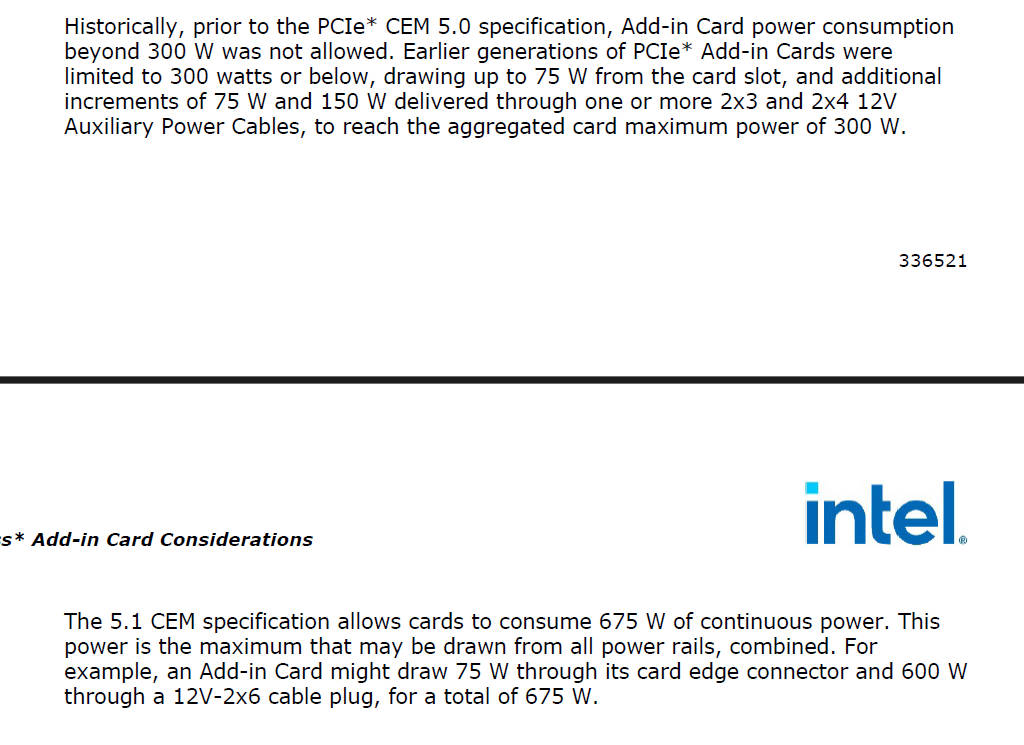 INTEL ATX 3.1 设计规范强调 PCI-E 插槽 PEG 供电的存在