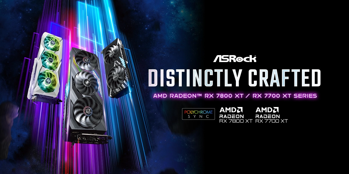 华擎科技发表AMD Radeon RX 7800 XT与Radeon RX 7700 XT系列显卡