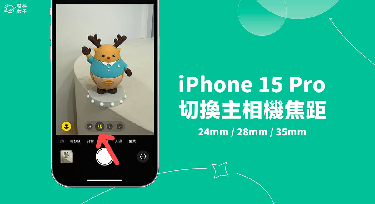 iPhone 15 Pro 相机焦距调整教学，主相机可改 24mm / 28mm / 35mm 三种变焦