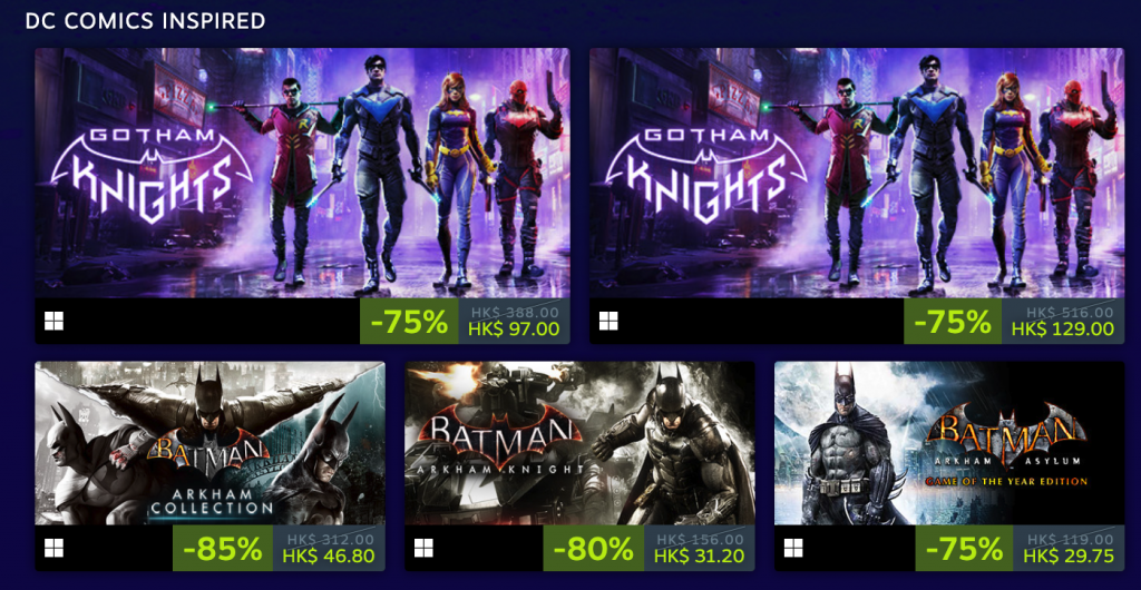 Steam 华纳兄弟游戏特卖活动开启 《INJUSTICE 2》《真人快打》最低一折起