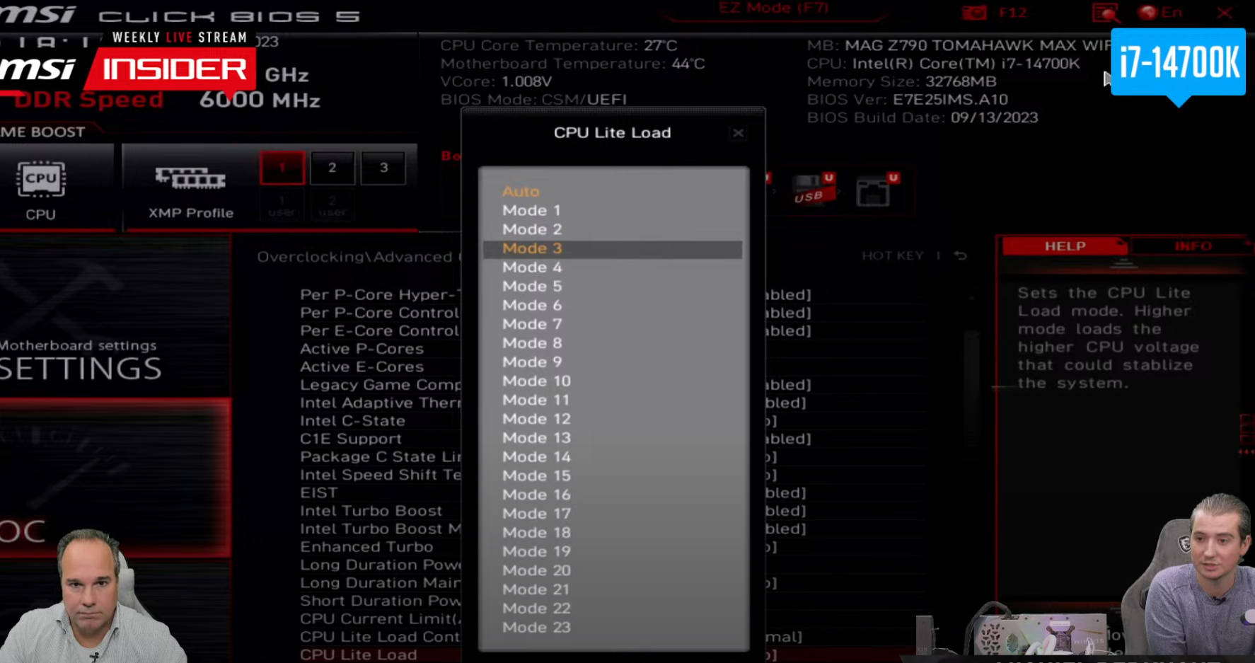 MSI CPU LITE LOAD 功能可达到降压超频效果？！