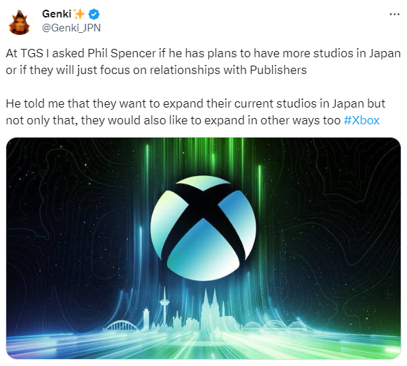 XBOX 希望扩大日本工作室，并且还想以其他方式来扩张规模！