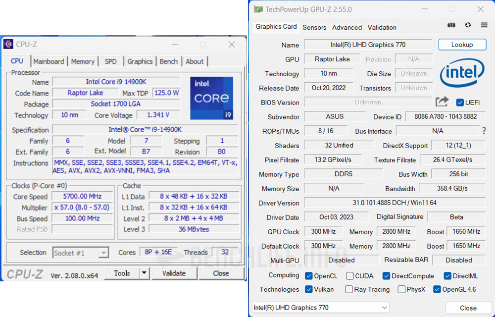 Intel Core i9-14900K、Core i5-14600K 搭 ASUS ROG Maximus Z790 Dark Hero 实测