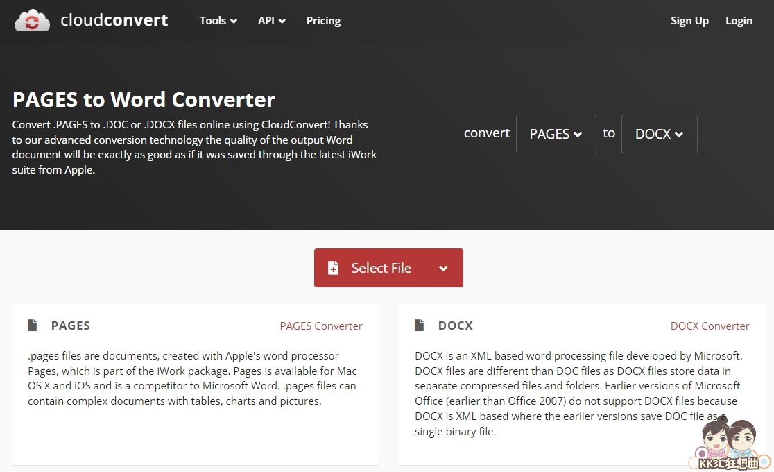Cloudconvert PAGES在线转档工具