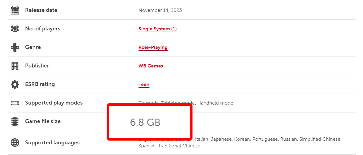 《霍格华兹的传承》Nintendo Switch版本容量仅剩6.8GB？游戏体验应该也跟着减量了