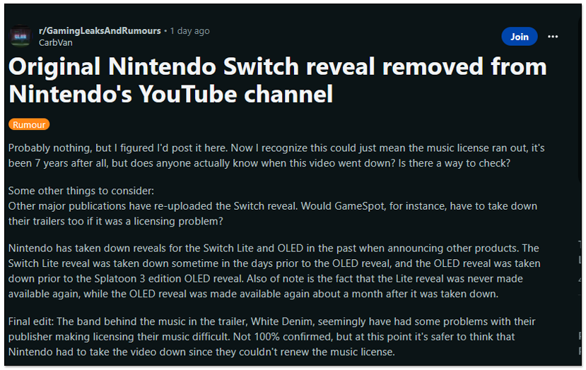 Nintendo Switch 2 即将推出？ 初代主机预告片从 YouTube 频道下架，国外引发热烈猜想 - 电脑王阿达