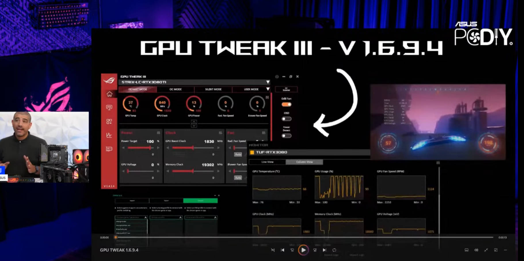 华硕最新的GPU TWEAK III显卡监控软件加入手机监测功能