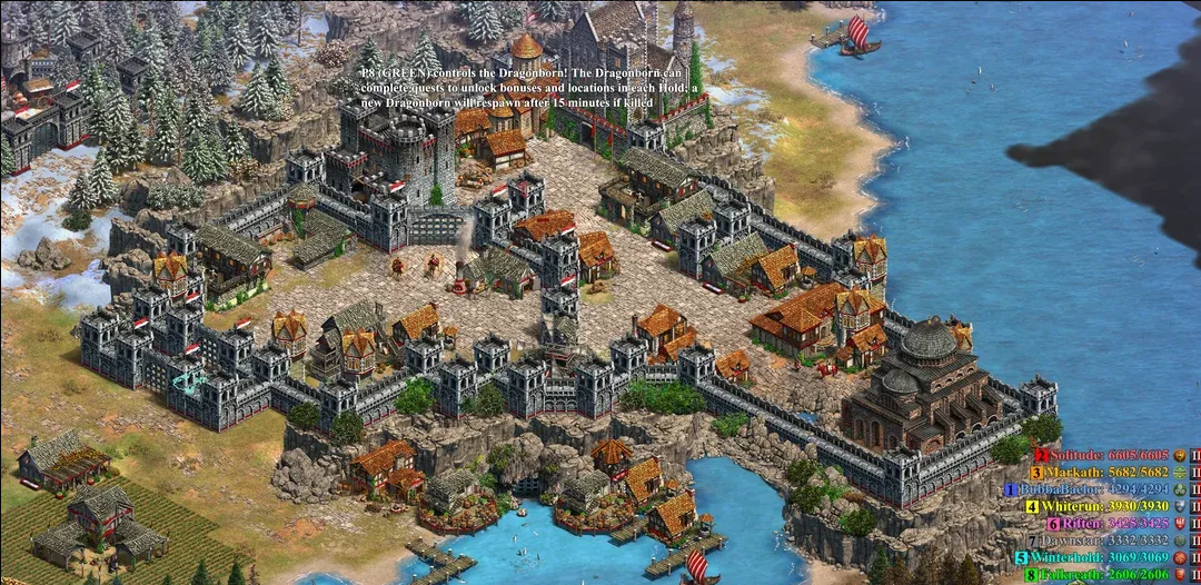 玩家在《世纪帝国2》重建《上古卷轴5》天际省