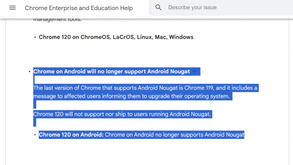 安卓手机老用户注意！ Chrome 浏览器12月将正式淘汰这个 Android 旧版本
