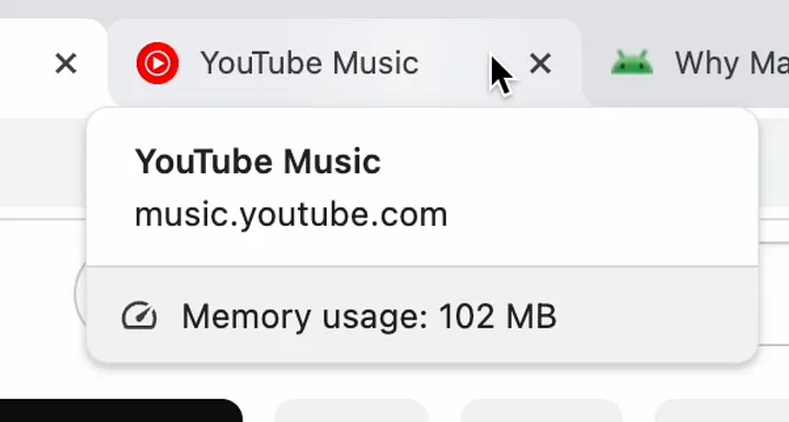 Chrome 119开始呈现每个分页的内存使用量