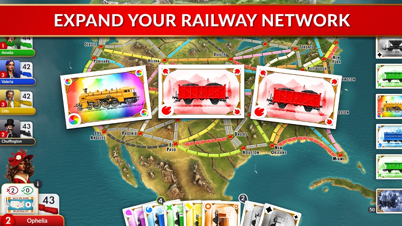 桌游改编新作《铁道任务 Ticket to Ride》手机版开放预先注册 建立铁路帝国击败对手！