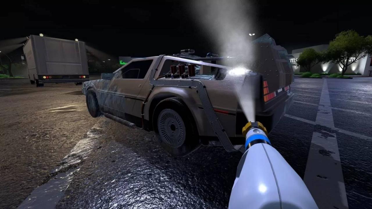 《PowerWash Simulator 水洗模拟器》付费DLC回到未来特别套组正式推出