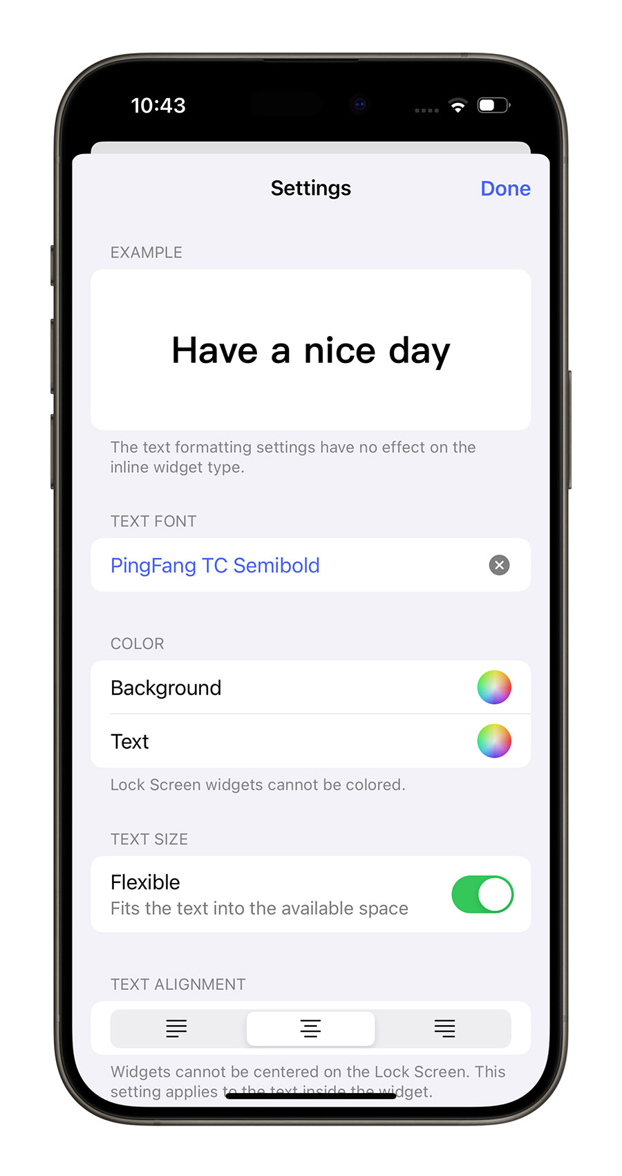iPhone 锁定画面 加文字 Widget