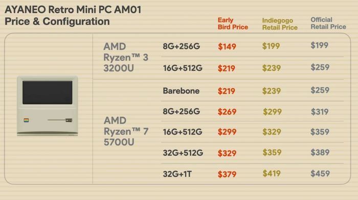 AYANEO AM01首款复古迷你主机发布：规格顶配Ryzen 7 5700U、价格约台币14500元