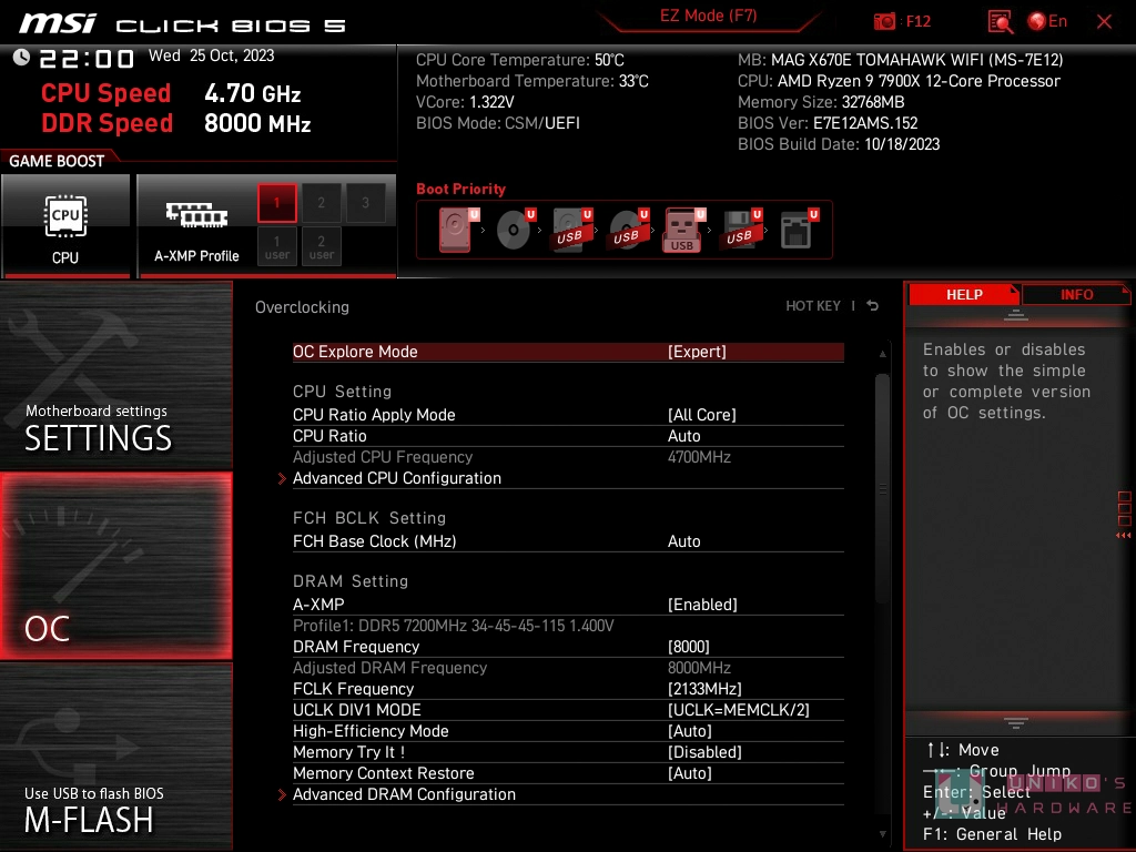 MSI X670E AGESA 1.0.8.0 BIOS FCLK 性能大提升！