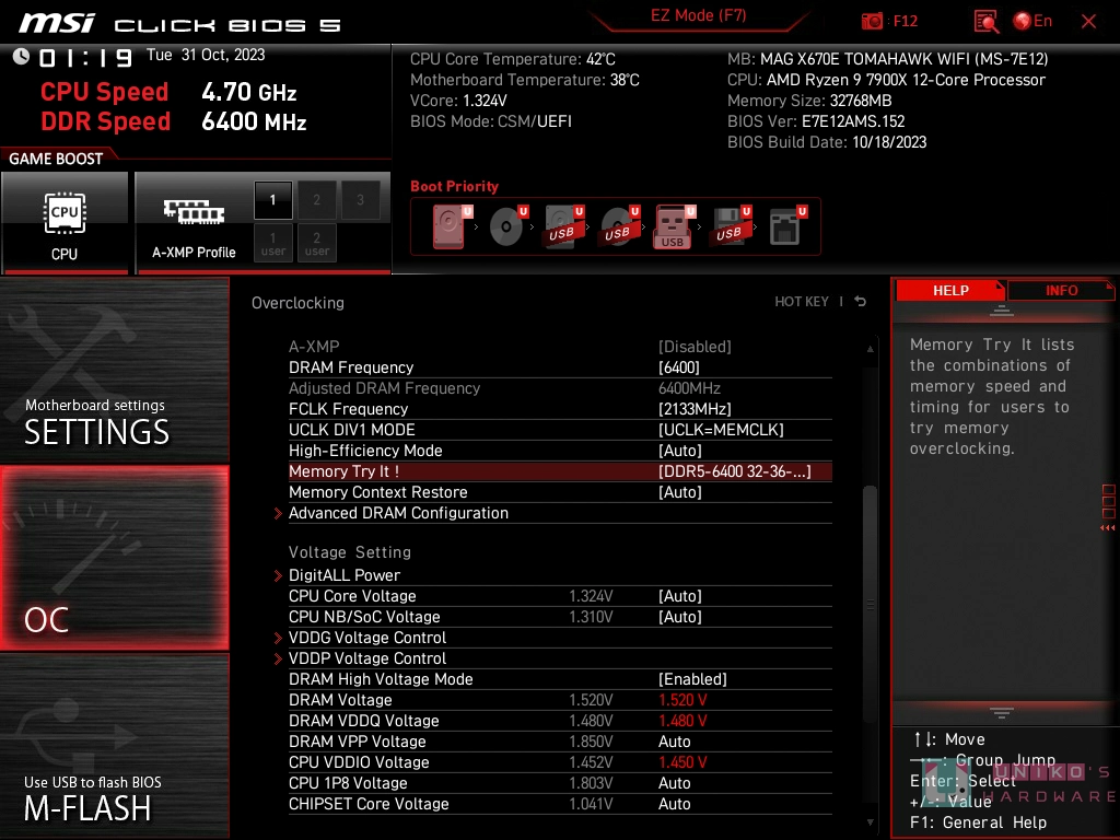 MSI X670E AGESA 1.0.8.0 BIOS FCLK 性能大提升！