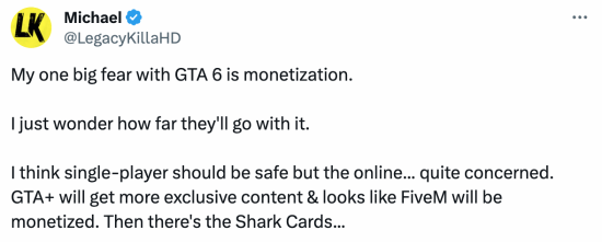 《GTA 6》还未公布预产期 玩家又开始担心氪金这个大问题