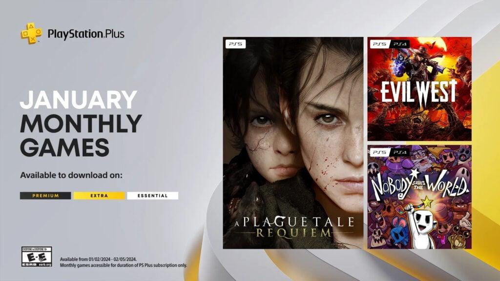欧美服PS Plus 2024年1月会员限免公布