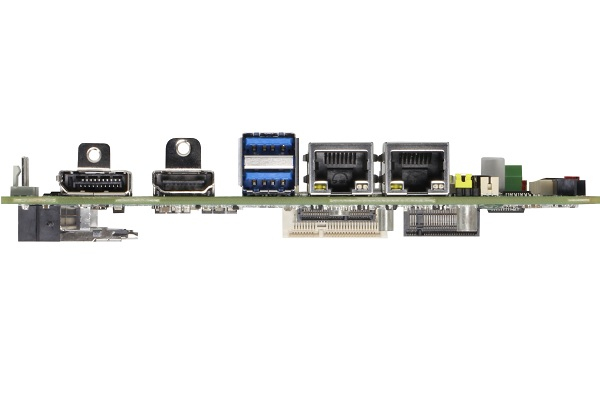 I/O背板部分则提供GbE以太网络USB 3.2 Gen2等端子各2组，以及HDMI 1.4 、DisplayPort端子各1组。